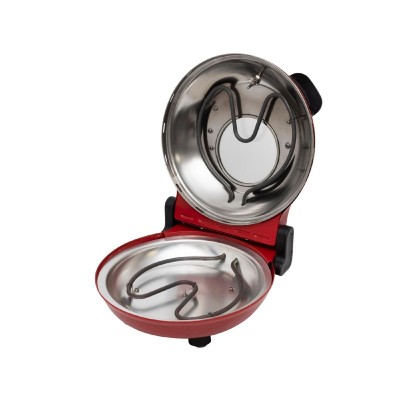 HOME HGPZ30 elektromos pizzasütő, 1200W, max. 430 °C, mechanikus hőmérő, pizzakő, duplafalú ablak, alsó/felső sütés